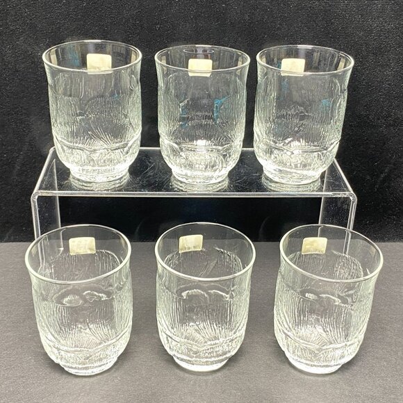 Vintage Arcoroc Set Of 6 Heat Resistant Glassware - 7 Oz Textured Tumblers - Picture 5 of 8